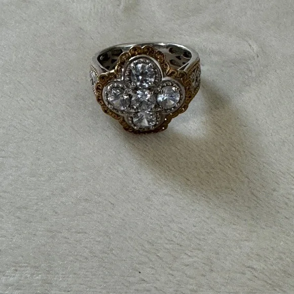 Gems en vogue quatrefoil white zircon ring - Picture 5 of 7